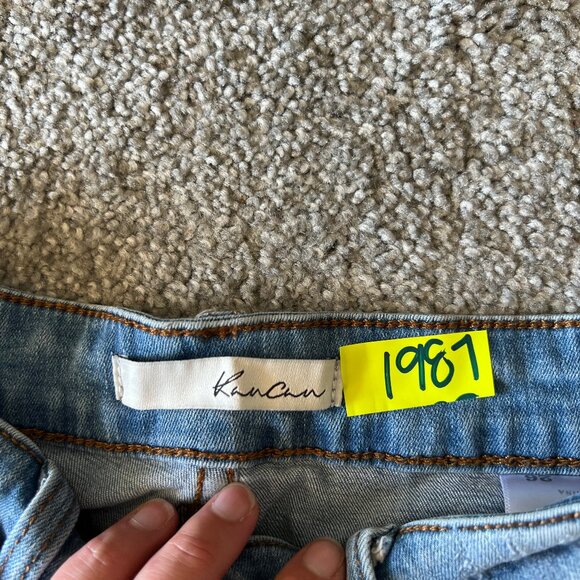 Kancan jean shorts womens 26 blue medium wash high rise distressed holy casual - Picture 7 of 11